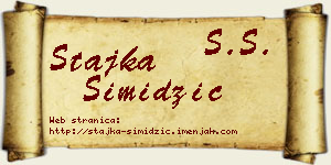 Stajka Simidžić vizit kartica